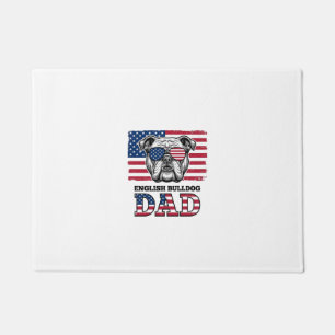 English Bulldog Dad Patriotic Vintage Shirt Design Doormat