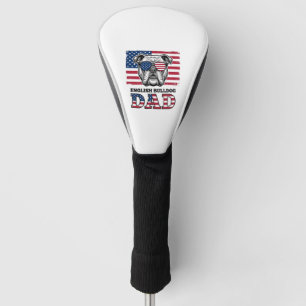 English Bulldog Dad Patriotic Vintage Shirt Design Golf Head Cover
