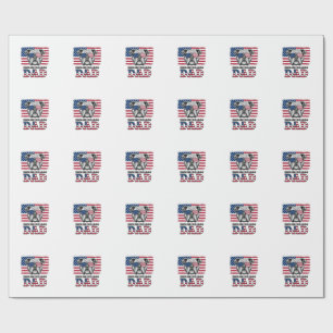 English Bulldog Dad Patriotic Vintage Shirt Design Wrapping Paper