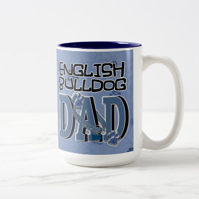 English Bulldog DAD Two-Tone Coffee Mug (Right)