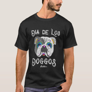 English Bulldog Day of the Dead Sugar Skull Hallow T-Shirt