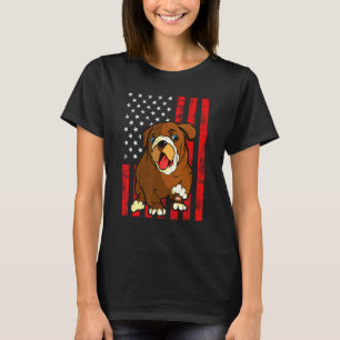 English Bulldog Distressed Flag Puppy Dog T-Shirt