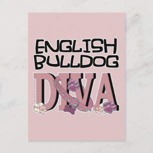English Bulldog DIVA Postcard