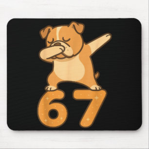 English Bulldog Dog 67 Meme Six Seven Funny Dabbin Mouse Mat