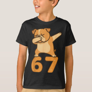 English Bulldog Dog 67 Meme Six Seven Funny Dabbin T-Shirt