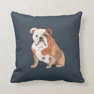 English Bulldog & Dog Bones Cushion