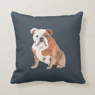English Bulldog & Dog Bones Cushion