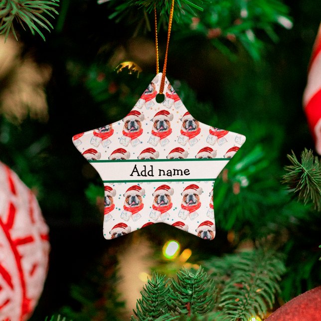 English Bulldog Dog Breed Christmas Ceramic Tree Decoration (Creator Uploaded)