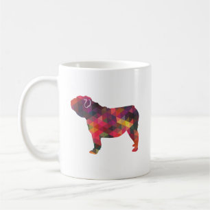 English Bulldog Dog Breed Geo Silhouette Multi Coffee Mug