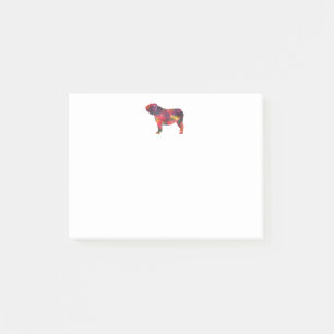 English Bulldog Dog Breed Geo Silhouette Multi Post-it Notes