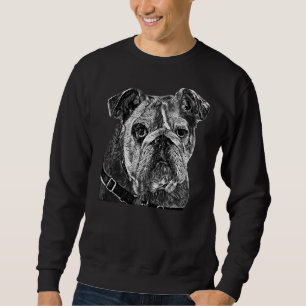 English Bulldog Dog Breed Pet Black And White Sweatshirt