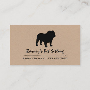 English Bulldog   Dog Breed Silhouette Business Card