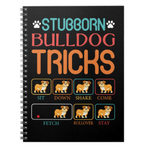 English Bulldog Dog Funny Dog Stubborn Bulldog Tri Notebook