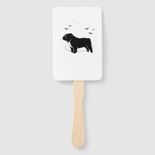 English Bulldog Dog � Halloween Moon Silhouette Ov Hand Fan