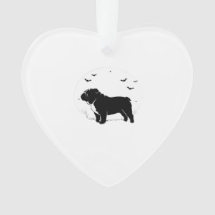 English Bulldog Dog � Halloween Moon Silhouette Ov Ornament