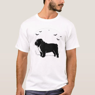 English Bulldog Dog � Halloween Moon Silhouette Ov T-Shirt