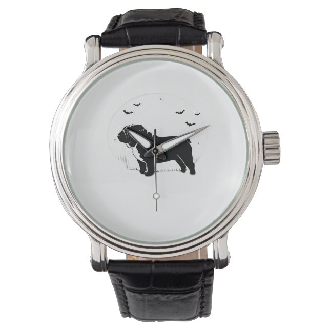 English Bulldog Dog – Halloween Moon Silhouette Ov Watch (Front)
