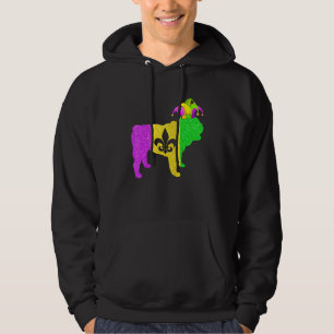 English Bulldog Dog Lover Mardi Gras Carnival Part Hoodie