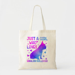 English Bulldog Dog Lover Sunflower Dog Best Dog M Tote Bag