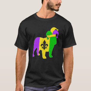 English Bulldog Dog Mardi Gras Carnivals Funny Pup T-Shirt