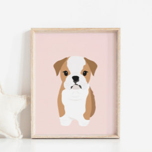 English Bulldog Dog Nursery & Kids Room Poster