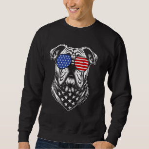 English Bulldog Dog Patriotic 4th of July American Sweatshirt