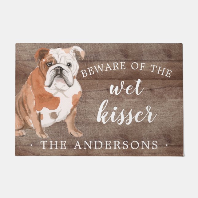 English Bulldog Dog Personalised Door Mat (Front)