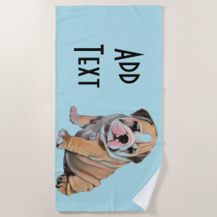 English Bulldog dog pet Beach Towel