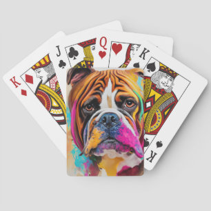 English Bulldog Dog Pet Cute Adorable Animal  Playing Cards