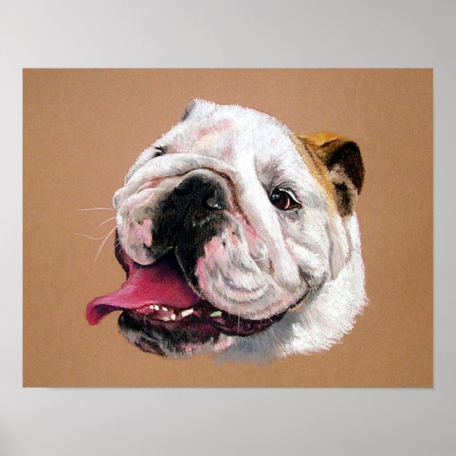 English Bulldog Dog Portrait Poster Print (Front)