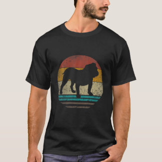 English Bulldog Dog Retro Silhouette Dog Dad Fathe T-Shirt