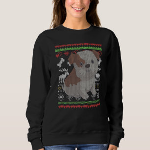 English Bulldog Dog Santa Claus Ugly Christmas Pat Sweatshirt