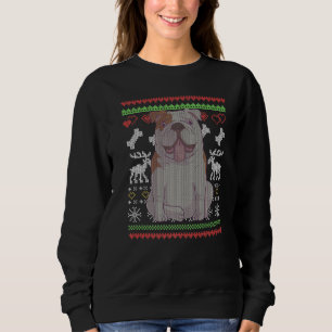 English Bulldog Dog Santa Claus Ugly Christmas Pat Sweatshirt
