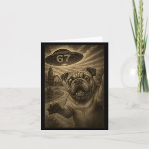 English Bulldog Dog Selfie 67 Meme Six Seven Funny Card