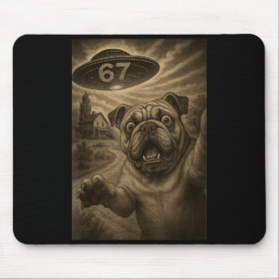English Bulldog Dog Selfie 67 Meme Six Seven Funny Mouse Mat