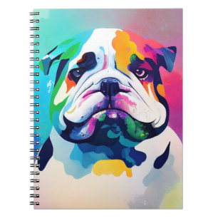 English Bulldog Dog Wild Nature Animal Painting Notebook