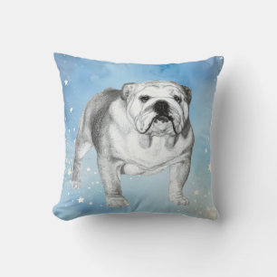 English Bulldog drawing Cushion