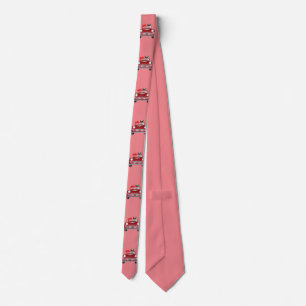 English Bulldog Driving Car Valentine's Day Hearts Tie