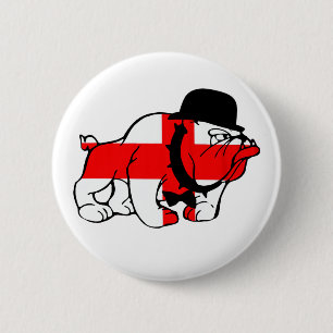 English Bulldog English flag English gentry 6 Cm Round Badge