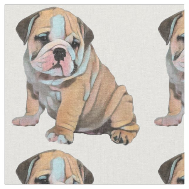 English Bulldog Fabric (Close Up)