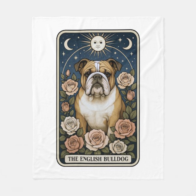 English Bulldog Fleece Blanket (Front)