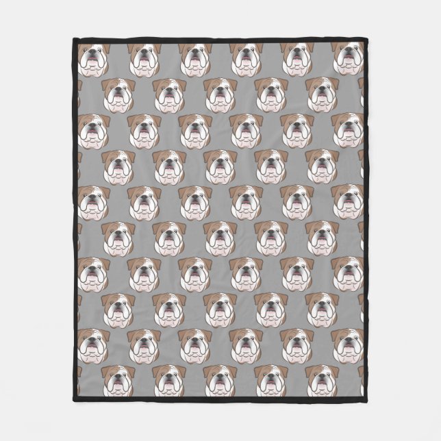 English Bulldog Fleece Throw, Any Background Blanket (Front)