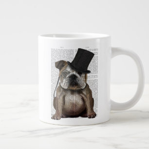 English Bulldog, Formal Hound and Hat Large Coffee Mug