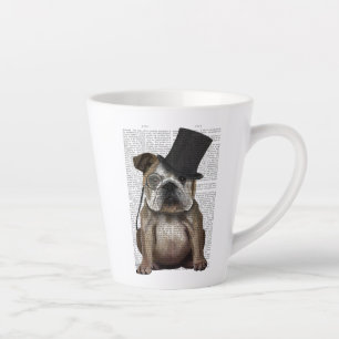 English Bulldog, Formal Hound and Hat Latte Mug