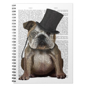 English Bulldog, Formal Hound and Hat Notebook