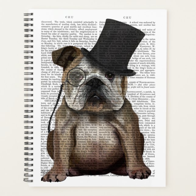 English Bulldog, Formal Hound and Hat Planner (Front)