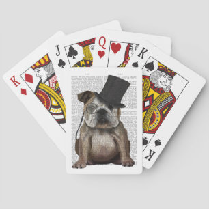 English Bulldog, Formal Hound and Hat Playing Cards
