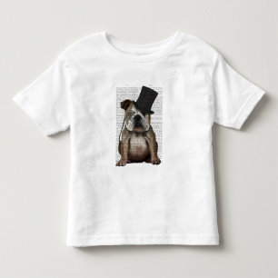 English Bulldog, Formal Hound and Hat Toddler T-Shirt