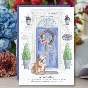English Bulldog Front Door Moving Announcement