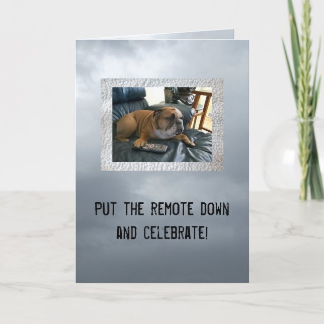 English bulldog funny happy birthday card (Front)